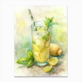 Lemon Ginger Detox Drink Global (1) Canvas Print