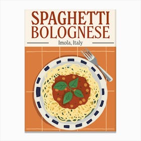 Spaghetti Bolognese Pasta Food Kitchen Copy Canvas Print