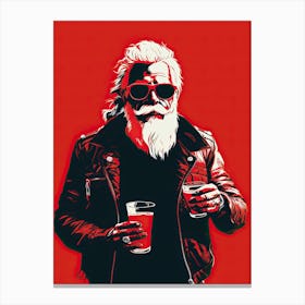 Drunk Santa Claus Canvas Print