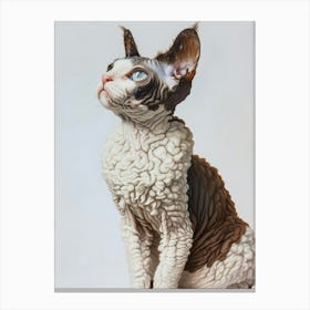 Selkirk Rex Cat Painting 4 Canvas Print