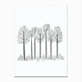 Trees In A Field Canvas Print