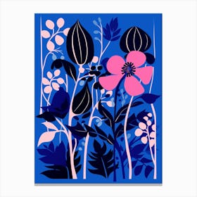 Blue Flower Illustration Bleeding Heart Dicentra 2 Canvas Print