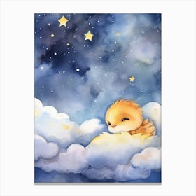 Baby Duck 2 Sleeping In The Clouds Canvas Print