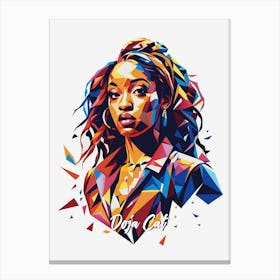 Doja Cat 02 Portrait Music Icon Style WPAP Pop Art Canvas Print