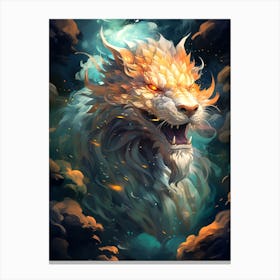 Lion In The Clouds Canvas Print