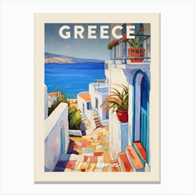 Mykonos Greece 1 Fauvist Painting Travel Poster Canvas Print