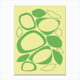 Mid Century Modern Abstract 8 Green and Yellow Canvas Print