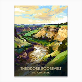 Theodore Rooselvelt National Park Travel Poster Illustration Style 2 Canvas Print