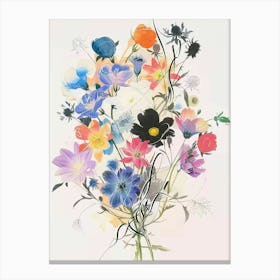 Nigella 1 Collage Flower Bouquet Canvas Print