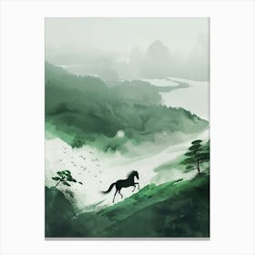 Horse In The Mist Canvas Print