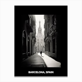 Poster Of Barcelona, Spain, Mediterranean Black And White Photography Analogue 4 Canvas Print