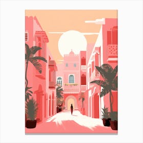 Pink City Street Canvas Print