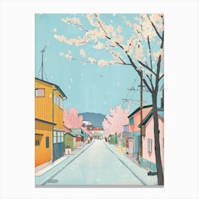 Otaru Japan 4 Retro Illustration Canvas Print