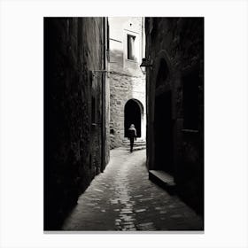 Volterra, Italy,  Black And White Analogue Photography  1 Canvas Print