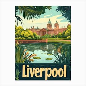 Aihrgdesign A Mid Century Modern Travel Poster For Liverpool 1 Canvas Print