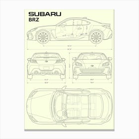 Subaru BRZ car blueprint Canvas Print