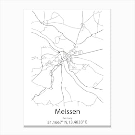 Meissen,Germany Minimalist Map Canvas Print