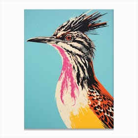 Andy Warhol Style Bird Roadrunner 2 Canvas Print