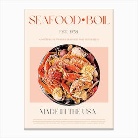 Seafood Boil Mid Century Canvas Print