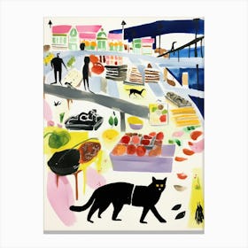 The Food Market In Vienna 7 Illustration Canvas Print