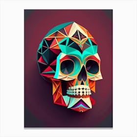 Skull With Geometric 3 Designs Mexican Canvas Print