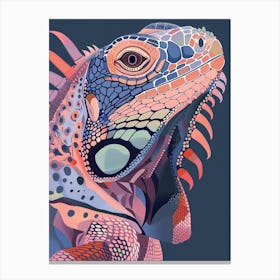 Fiji Crested Iguana Abstract Modern Illustration 4 Canvas Print