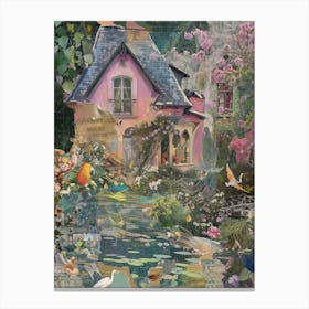 Pond Monet Fairies Scrapbook Collage 6 Canvas Print
