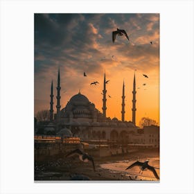 Sunset In Istanbul Canvas Print