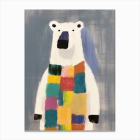 Polar Bear 2 Kids Patchwork Painting Canvas Print