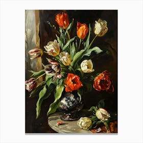 Baroque Floral Still Life Tulip 4 Canvas Print