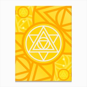 Geometric Abstract Glyph in Happy Yellow and Orange n.0074 Canvas Print
