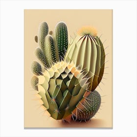 Parodia Cactus Neutral Abstract 1 Canvas Print
