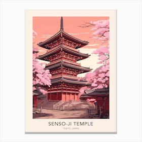 The Senso Ji Temple Tokyo Japan Travel Poster Canvas Print