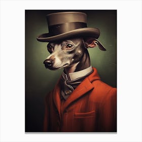 Gangster Dog Italian Greyhound 2 Canvas Print