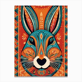 Hare folk Art, 1473 Canvas Print