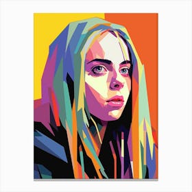 Billie Eilish Colour Pop Art Portrait 1 Canvas Print