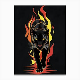Panther In Flames Canvas Print