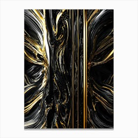 Abstract Black And Gold Canvas Print