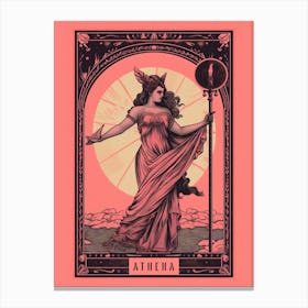 Athena Pink Tarot Card 3 Canvas Print