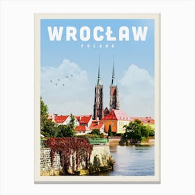 Wroclaw Poland Travel Poster Canvas Print