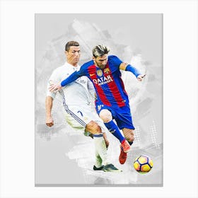 Lionel Messi Vs Cristiano Ronaldo 1 Canvas Print