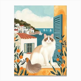 Ragdoll Cat Storybook Illustration 2 Canvas Print