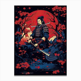 Samurai Edo Kiriko Illustration 11 Canvas Print
