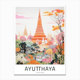 Ayutthaya, Thailand Maximalist Travel Poster Vibrant Colour Canvas Print