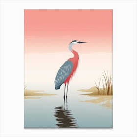 Minimalist Great Blue Heron 3 Illustration Canvas Print