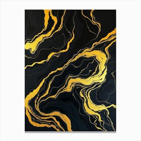 Gold And Black Abstract Painting Leinwandbild