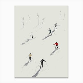 Skiing Print Minimalist Prints Skier Artwork Ski Wall Art Vintage Winter Sports Art Canvas Print