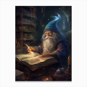 Wizard Reading Book 11 Canvas Print