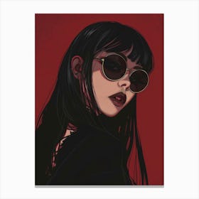 Girl With Sunglasses 373 Canvas Print