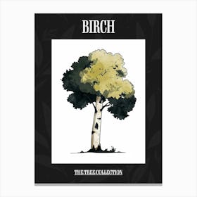 Birch Tree Pixel Illustration 4 Poster Canvas Print
